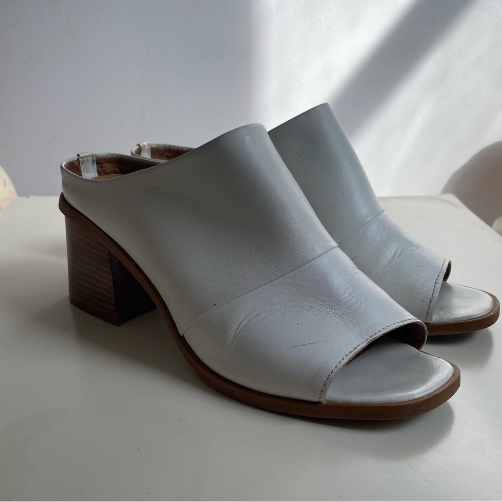 Topshop White Leather Slide Sandal